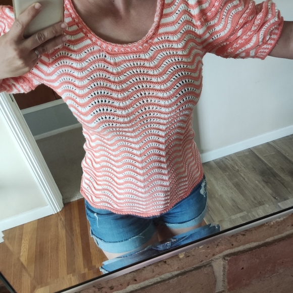 5/$25 Ella Moss Puffed Short Sleeve Sweater Top Size M - Picture 15 of 15